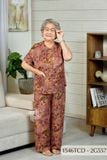 1546TCD(j) Đồ bộ bông cho bà mặc nhà Thành Duyên cổ tròn, tay ngắn, quần dài