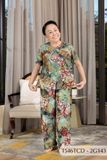 1546TCD(j) Đồ bộ bông cho bà mặc nhà Thành Duyên cổ tròn, tay ngắn, quần dài