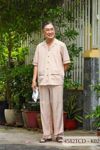 Đồ bộ Kate ông mặc nhà Thành Duyên quần dài, tay dài, thoáng mát, không rút -4582TCD