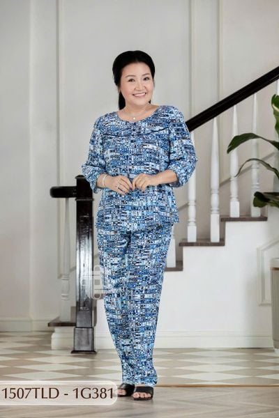 1507TLD - Đồ bộ Tole nữ trung niên mặc nhà Thành Duyên bông, tay lỡ, quần dài (03-24)