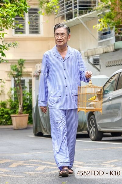 Đồ bộ Kate ông mặc nhà Thành Duyên quần dài, tay dài, thoáng mát, không rút -4582TDD