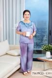 7563TCD- Đồ bộ Lụa nữ trung niên mặc nhà Thành Duyên tay con, quần dài