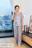 7563TCD- Đồ bộ Lụa nữ trung niên mặc nhà Thành Duyên tay con, quần dài
