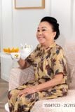 1504TCD Đồ bộ bông cho bà mặc nhà Thành Duyên cổ tròn, tay ngắn, quần dài (28-07-2023)