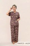 9546TCD(4A) Đồ bộ bông cho bà mặc nhà Thành Duyên chất liệu Thun cao cấp, cổ tròn, tay ngắn, quần dài (03-2024)