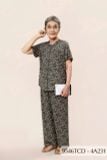 9546TCD(4A) Đồ bộ bông cho bà mặc nhà Thành Duyên chất liệu Thun cao cấp, cổ tròn, tay ngắn, quần dài (03-2024)