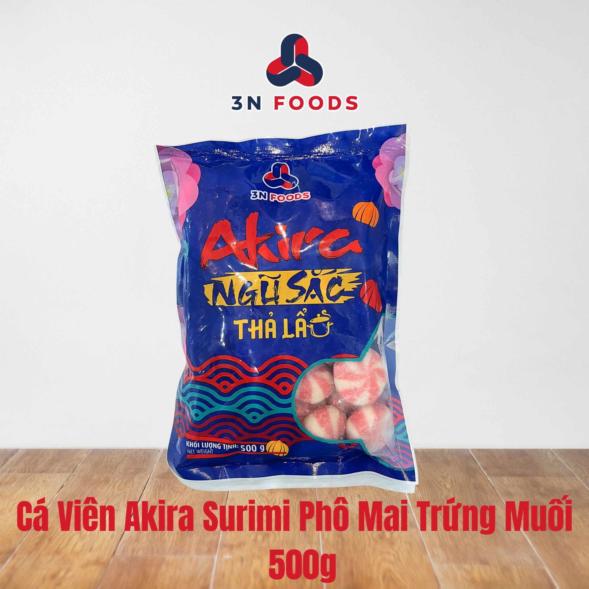  Cá viên Akira surimi nhân phô mai trứng muối 