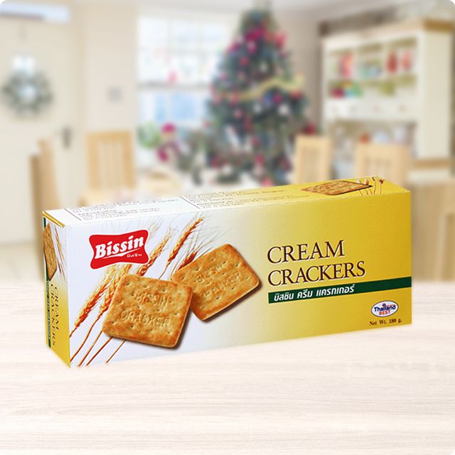  Combo 5 hộp Bánh Qui Kem 180gr - Bissin Cream Cracker 