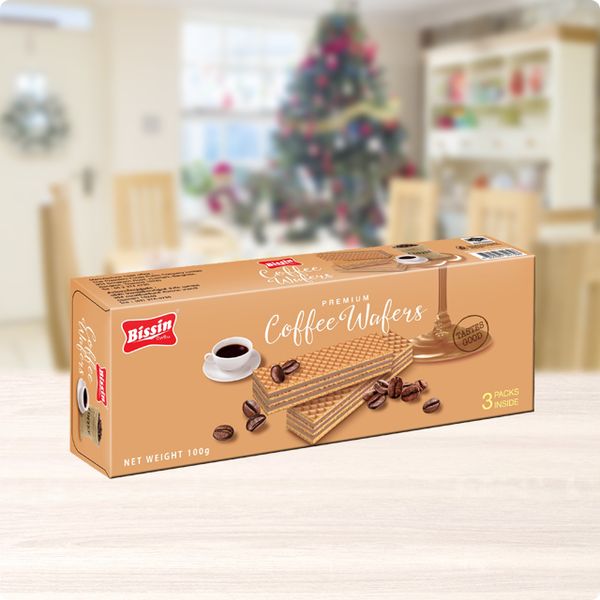  Combo 5 hộp Bánh Xốp Kem Cà Phê 100gr - Bissin Coffee Wafers 