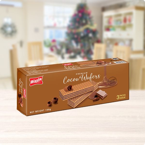  Combo 5 hộp Bánh Xốp Kem Socola 100gr - Bissin Cocoa Wafers 