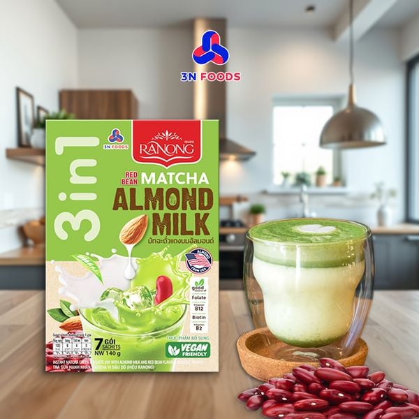  Trà sữa Matcha hạnh nhân đậu đỏ Ranong Tea 140g 