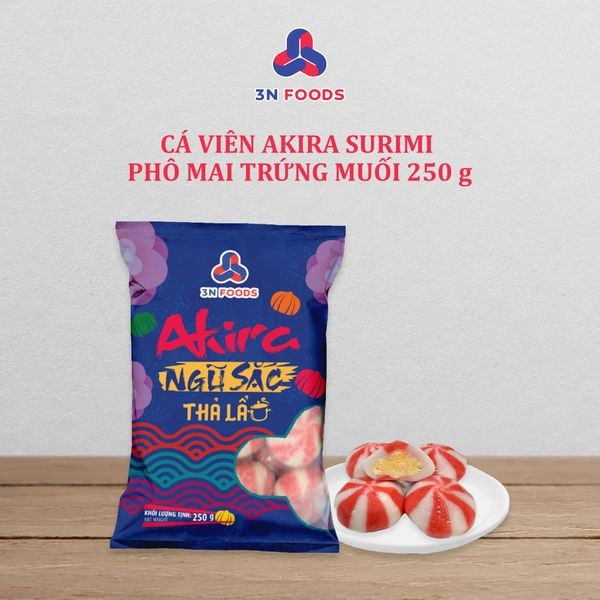  Cá viên Akira surimi nhân phô mai trứng muối 