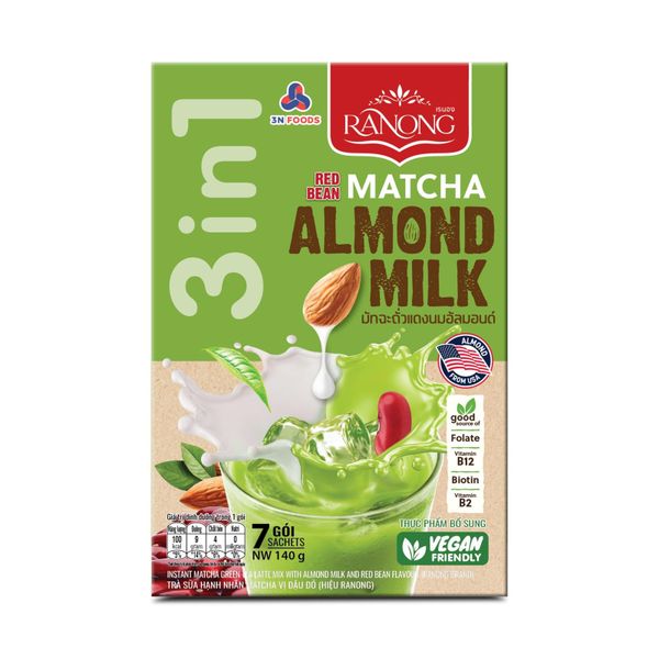  Trà sữa Matcha hạnh nhân đậu đỏ Ranong Tea 140g 