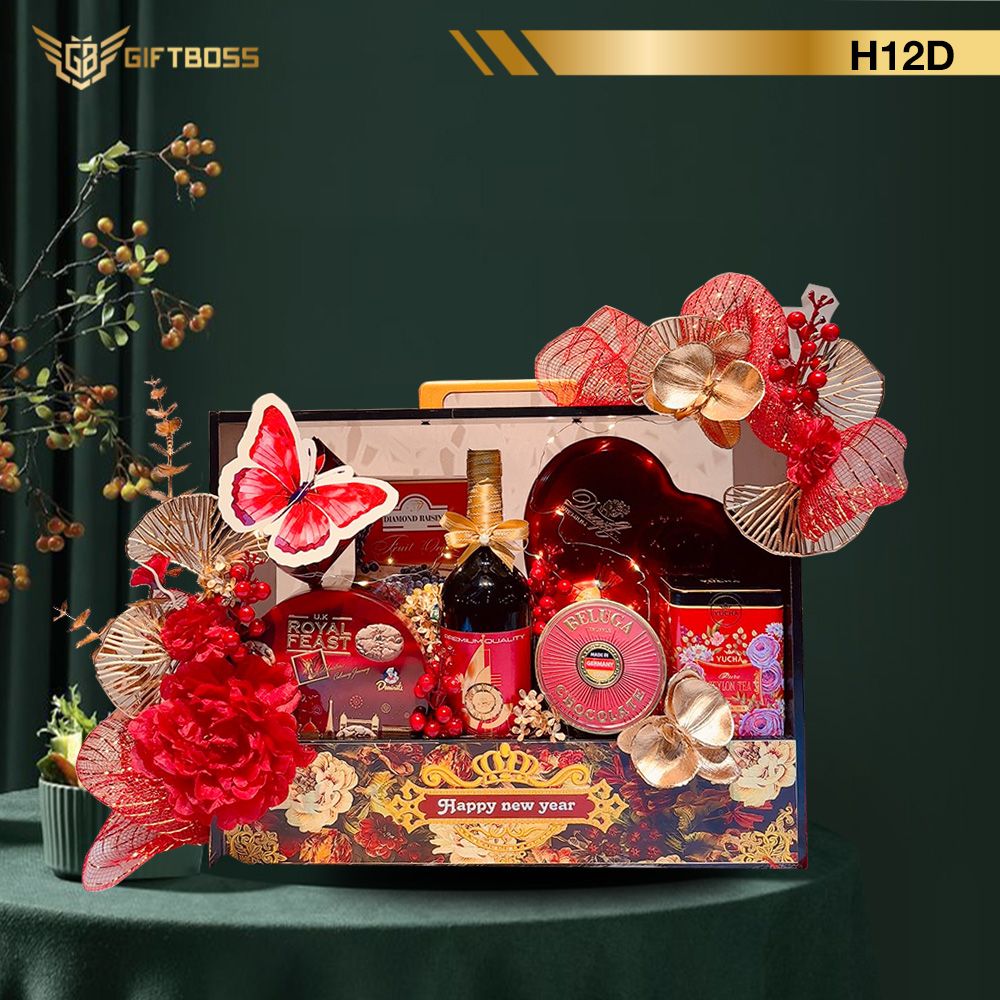  Hộp Quà Tết Đẹp Sang Trọng 2024 H12D - Gift Boss 