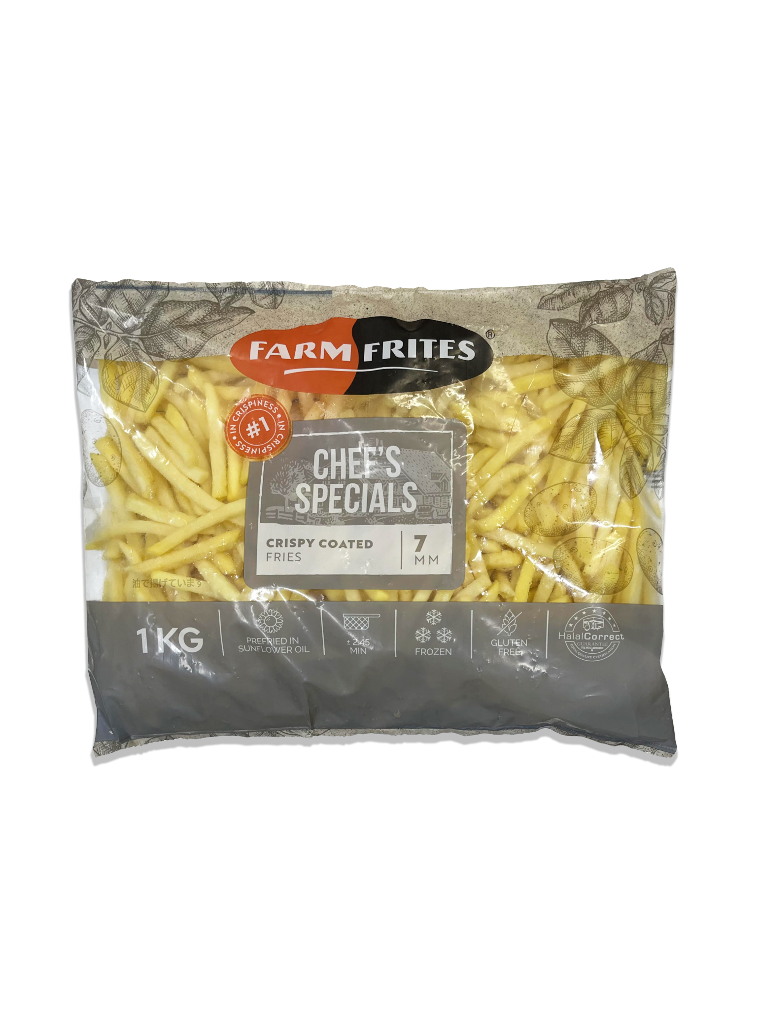  [SẢN PHẨM MỚI] Khoai Tây Vỏ Giòn Chef's Specials 7mm Farm Frites 1kg 