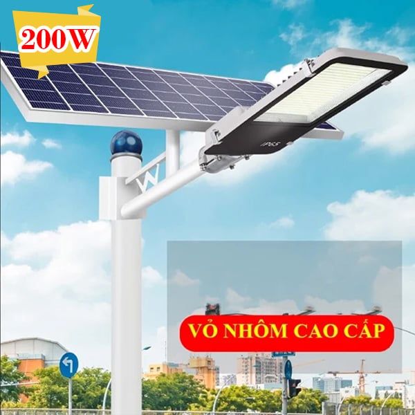 Đèn Năng Lượng Mặt Trời 200W 456 Led Vỏ Nhôm Cao Cấp