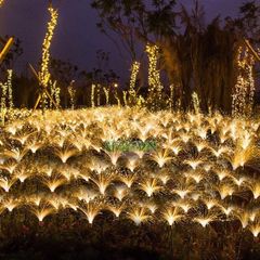 Combo 2 Đèn Led Năng Lượng Mặt Trời Cảm Biến Ánh Sáng Sợi Quang Bông Lau Cắm Cỏ Không Thấm Nước