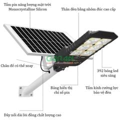 Đèn Năng Lượng Mặt Trời 300W 392 Led Vỏ Nhôm Cao Cấp