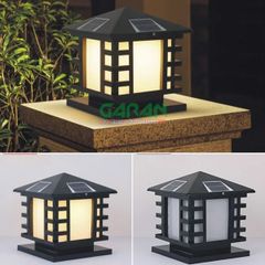 Đèn Trụ Cổng Năng Lượng Mặt Trời Hcm Hình Ngôi Nhà Mái Nón Màu Đen