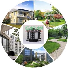 Đèn Trụ Cổng Năng Lượng Mặt Trời Hcm Hình Ngôi Nhà Mái Nón Màu Đen