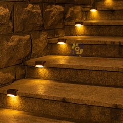 4 Đèn Năng Lượng Mặt Trời Có Cảm Biến Gắn Cầu Thang, Ban Công Bằng Nhựa ABS+PC