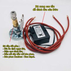 Bộ Béc Đốt Dầu gồm Béc Phun Danfoss, Điện Cực Đánh Lửa, Đĩa Ổn Định Ngọn Lửa, Nguồn Cao Áp Mồi Lửa
