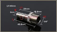 Nối Lục Giác - Đuôi Chuột Inox 304 1/2