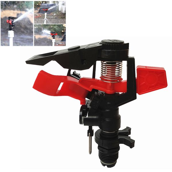 Béc Tưới Cánh Đập Màu Đen Cam Phun Xoay 360° DN15 (1/2 Inch)