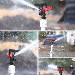 Béc Tưới Cánh Đập Màu Đen Cam Phun Xoay 360° DN15 (1/2 Inch)