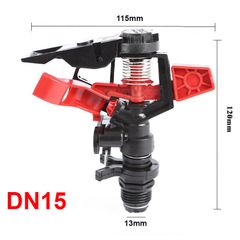 Béc Tưới Cánh Đập Màu Đen Cam Phun Xoay 360° DN15 (1/2 Inch)