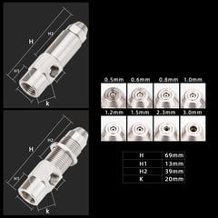 Béc Phun Dầu Diesel, Dầu nhớt, Dầu thực vật, Cồn bằng Inox 304 Có Ren Ngoài DN8