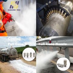 Béc Phun Nước Hình Nón Đặc (Full Cone) Góc Thường Cho Tháp Xử Lý Khí Thải SS304 DN15