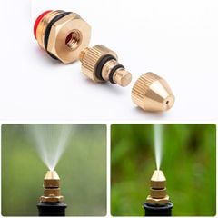 Vòi Phun Sương Siêu Mịn Bằng Đồng Giảm Bụi, Làm Mát, Tưới Cây
