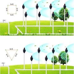 Béc Tưới Cây 360 Độ Phun Xoay Bán Kính Rộng