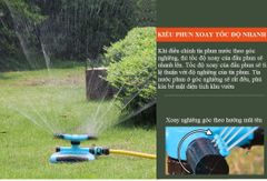 Béc Phun Nước Tưới Cây Tự Động 3 Trục Xoay 360° Dạng Cánh Bằng Nhựa ABS