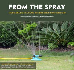 Béc Tưới Cây Phun Mưa Tự Động Xoay 360° Dạng Tròn Chất Liệu Nhựa ABS, Ống 3/4