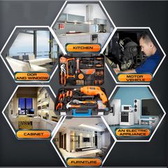 Bộ Dụng Cụ Sửa Chữa Đa Năng 112 Món Có Máy Khoan 220V, 550W