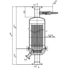 Bộ Lọc Màng Vi Xốp Lọc Tách Khí Lỏng Lõi Đơn Có Van Xả inox 304 Dùng Để Vệ Sinh Nghành Dược