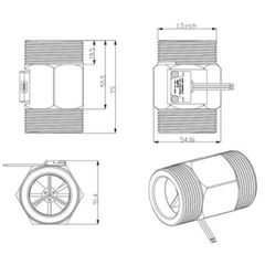 Cảm Biến Lưu Lượng Nước Thép Không Gỉ 304