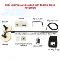 Chổi Lau Pin Năng Lượng Mặt Trời Sử Dụng Pin Litium + Điện 220V