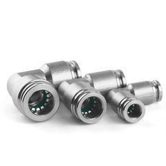 Co Inox Nối Tháo Lắp Nhanh Ống Khí Nén 4mm, 6mm, 8mm, 10mm PV4-PV16