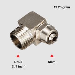 Co Khuỷu Tay Xoắn Nối Nhanh Kiểu Khí Quản Bằng Đồng Mạ Niken Dùng Cho Thủy Lực Khí Nén
