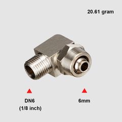 Co Khuỷu Tay Xoắn Nối Nhanh Kiểu Khí Quản Bằng Đồng Mạ Niken Dùng Cho Thủy Lực Khí Nén