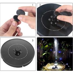 Đài Phun Nước Mini Năng Lượng Mặt Trời Có Đèn Nhiều Màu Sắc