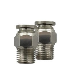 Đầu Nối Nhanh Khí Nén PC, PL Phi 4mm, 6mm, 8mm, 10mm,12mm Đầu Còn Lại Ren 1/8