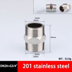 Đầu Nối Ren Ngoài Chất Liệu Thép Không Gỉ 201 304