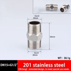 Đầu Nối Ren Ngoài Chất Liệu Thép Không Gỉ 201 304