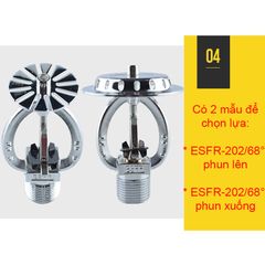 Đầu Phun Chữa Cháy Tự Động ESFR-202/68° Hướng  Lên|Hướng  Xuống Hợp Kim Nóng Chảy