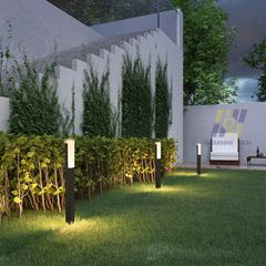 Đèn Led Sân Vườn Hình Trụ Dài 2W, Nhôm Tĩnh Điện, Màu Đen Có Chân Đế Đi Kèm