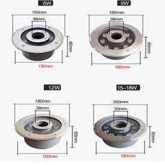 Đèn Led Dưới Nước Trang Trí Cho Đài Phun Nước, Hồ Bơi, Bể Cá IP68